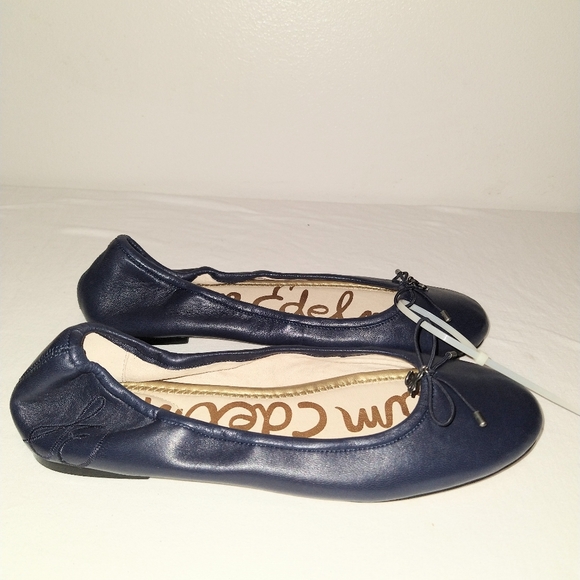 Sam Edelman Shoes - Sam Edelman Navy Blue Felicia Leather Ballet Flats